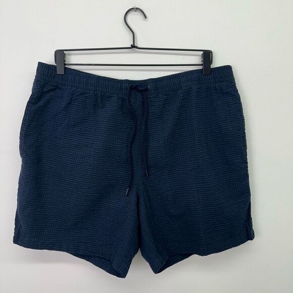 ASPESI Unisex Navy Cotton Seersucker Three Button Blazer Drawstring Short Set - Picture 8 of 14